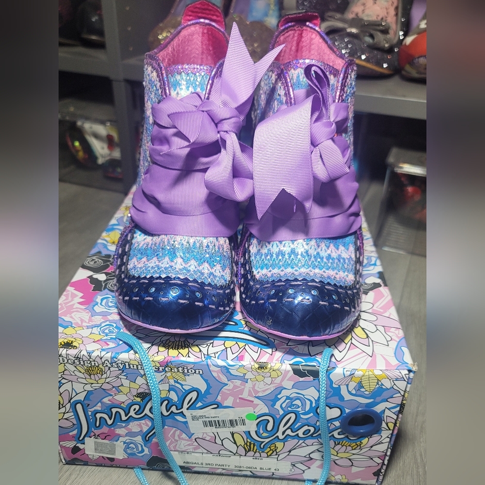 Irregular Choice Abigails 3rd Party Purple & Blue High-Heel Bootie - Picture 2 of 5